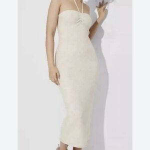 Wild Fable Halter Bodycon Midi‎ Dress Sleeveless Sparkle Party Cocktail Evening